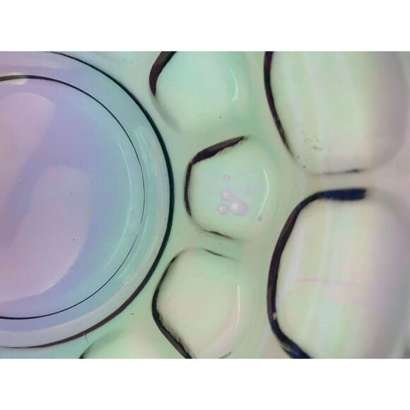 Beautiful Vintage Iridescent Thumbprint Federal Glass Bowl 5.5" 1950's MCM - Picture 3 of 6